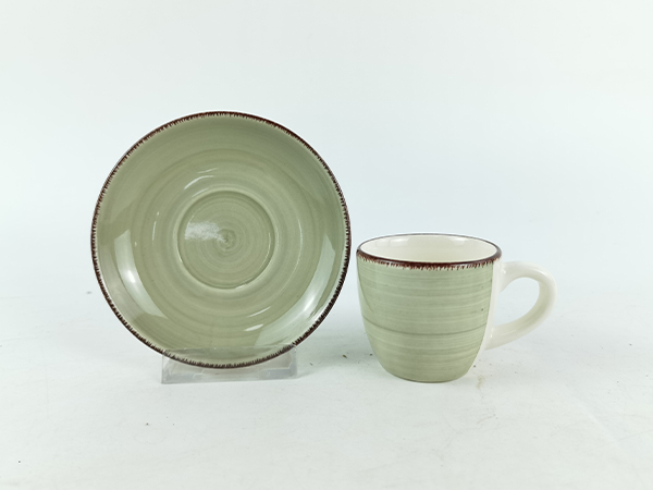 handpainted small coffee cup set in grey color 