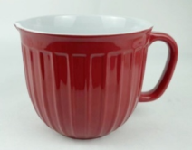 2.5L RED AND WHITE MIXING  BOWL      