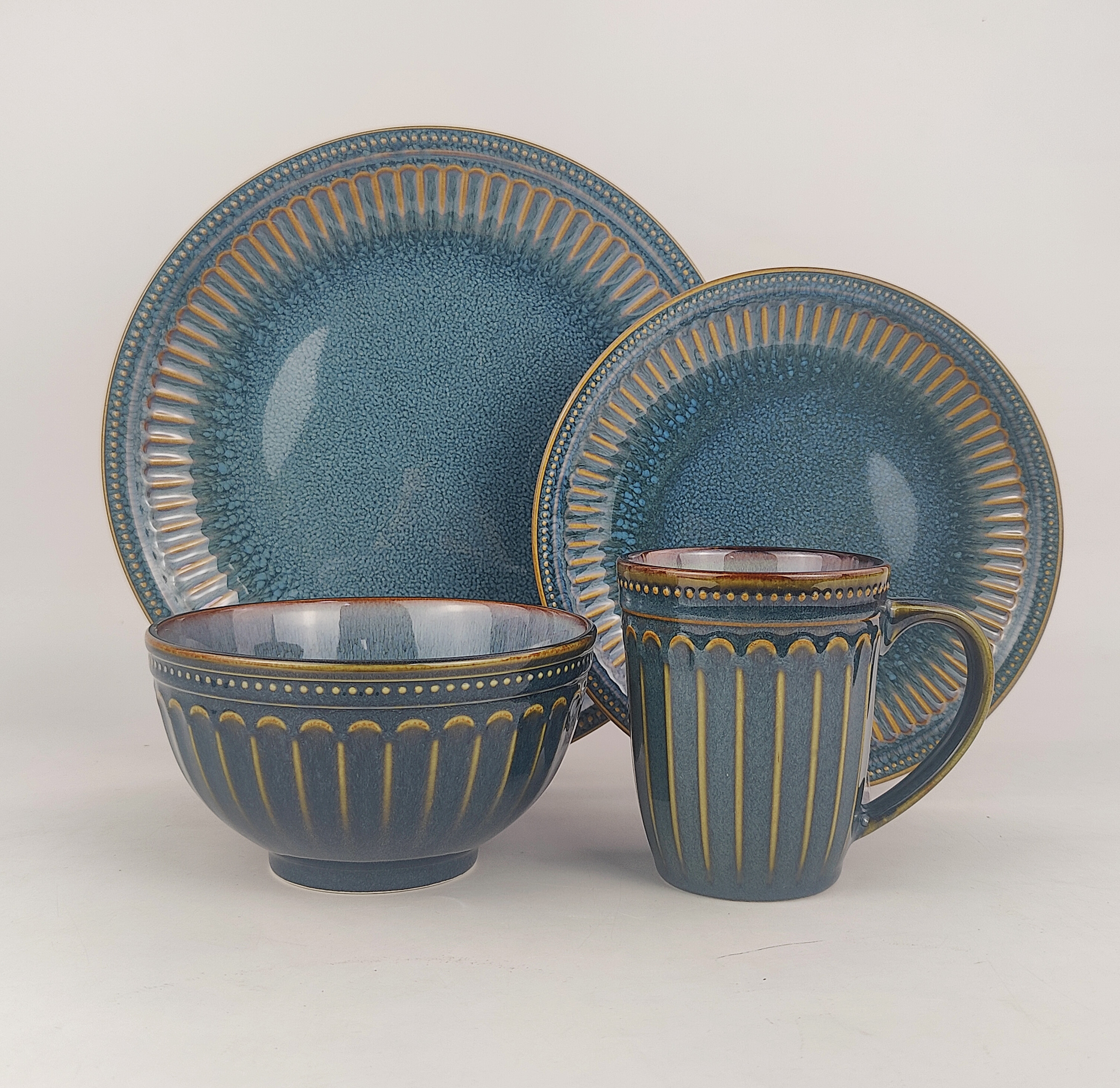 16PCS   STONEWARE   DINNER   SET