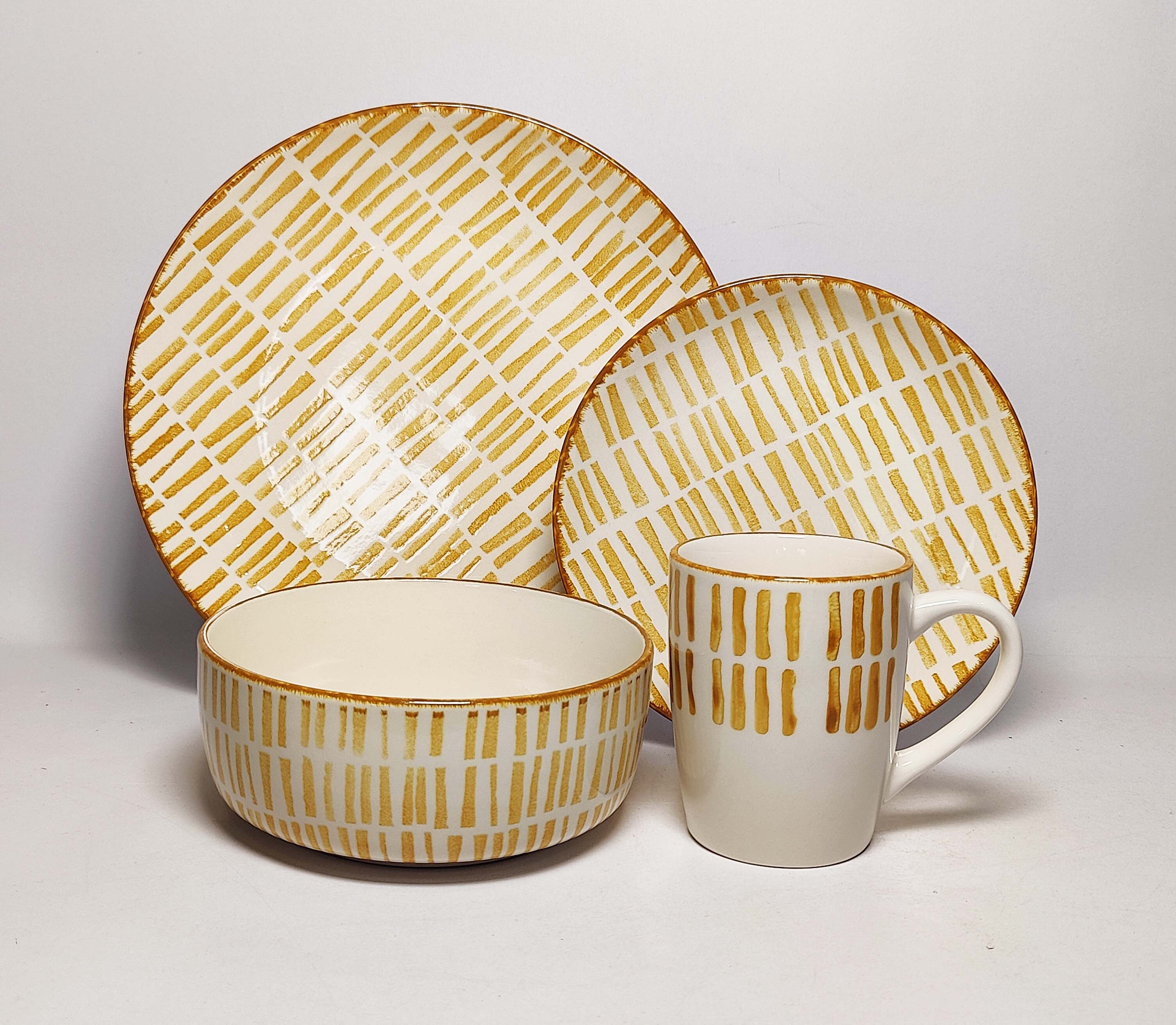 16PCS  STONEWARE   DINNER   SET