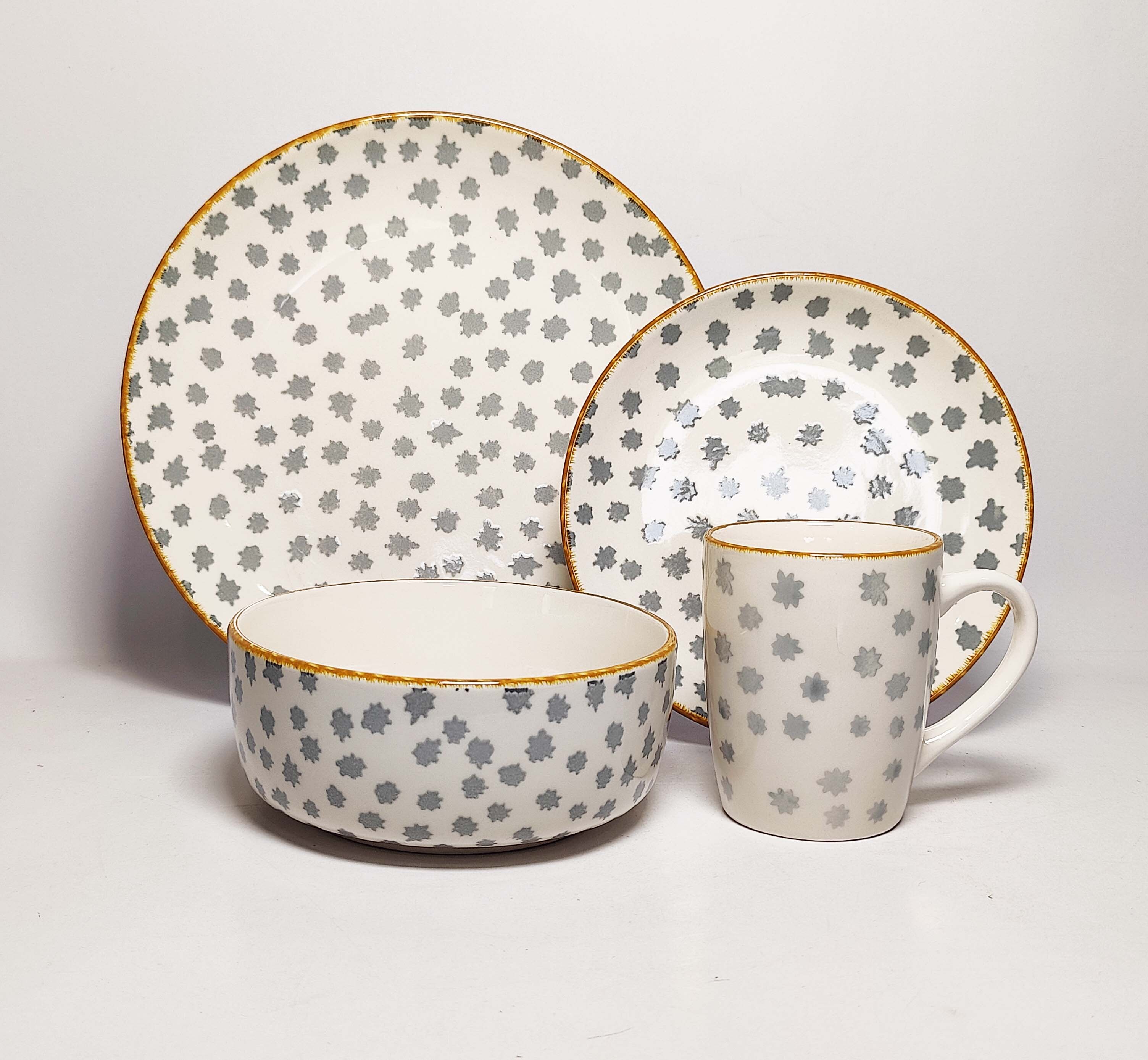 16PCS   STONEWARE   DINNER   SET