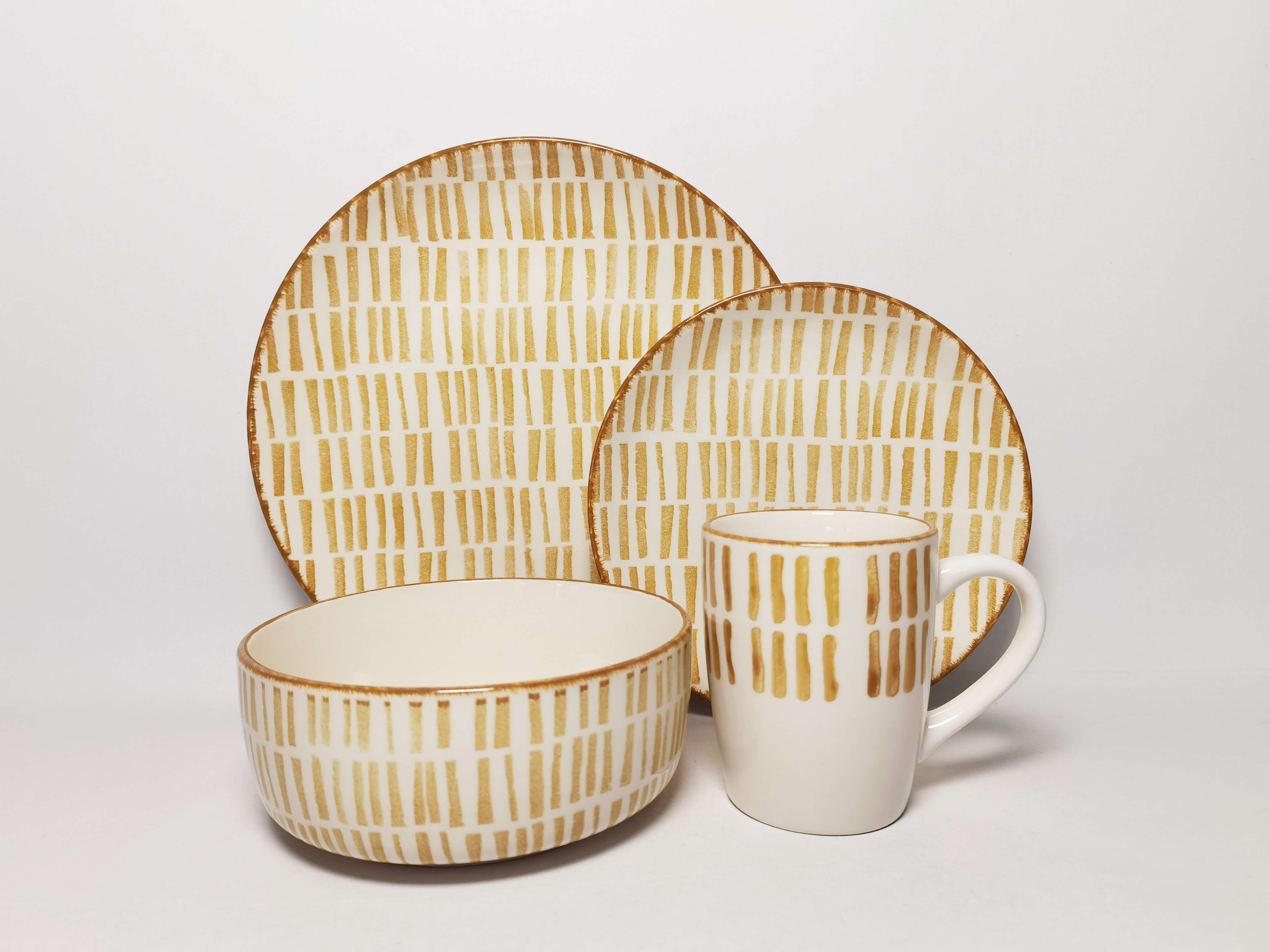 16PCS   STONEWARE   DINNER   SE